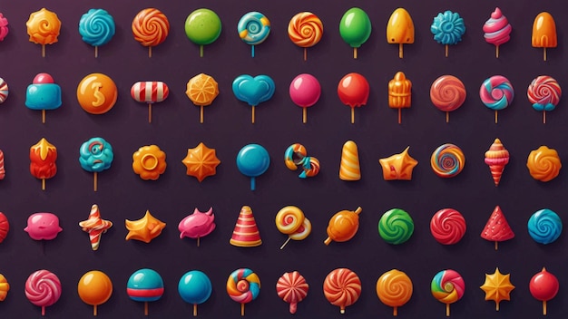 Candy icons set set of Candy 3d vector icons for web design