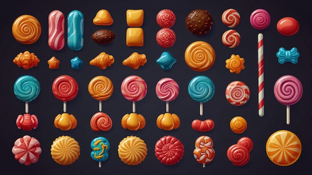 Candy icons set set of Candy 3d vector icons for web design