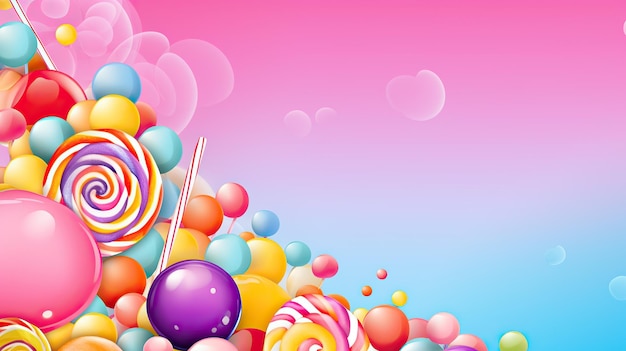 Candy And Lollypop On White Background