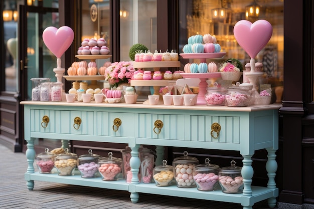 candy shop decoration in pastel color theme inspiration ideas