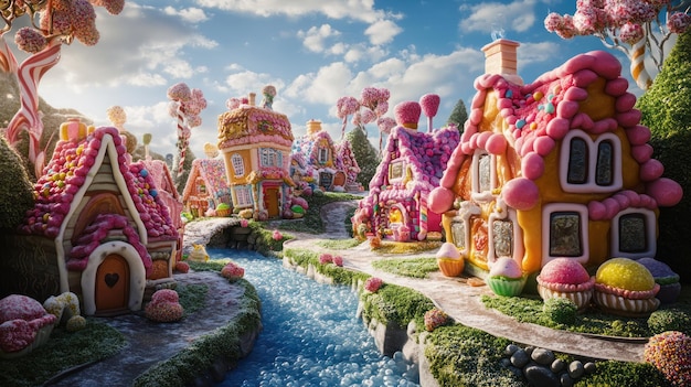 Photo candyland village a whimsical delight