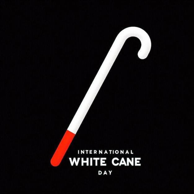 Photo cane for international white cane day vector art illustration