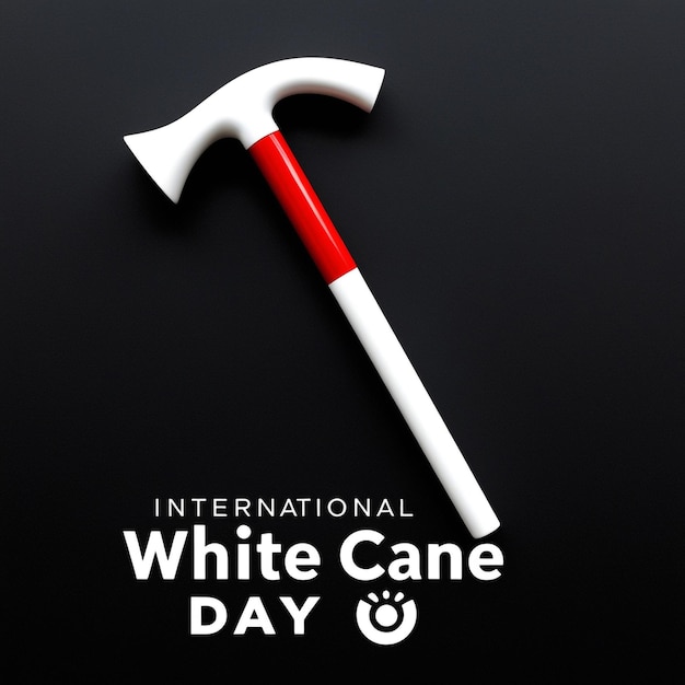 Photo cane for international white cane day vector art illustration