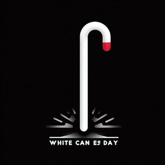 Cane for international white cane day vector art illustration