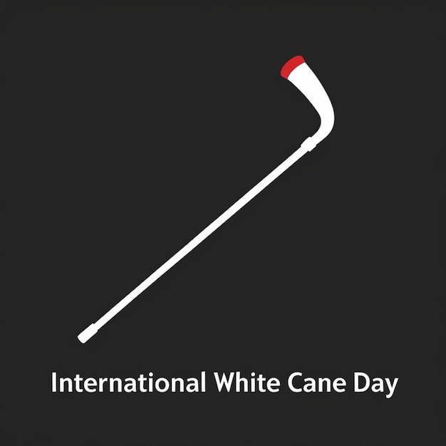 Photo cane for international white cane day vector art illustration