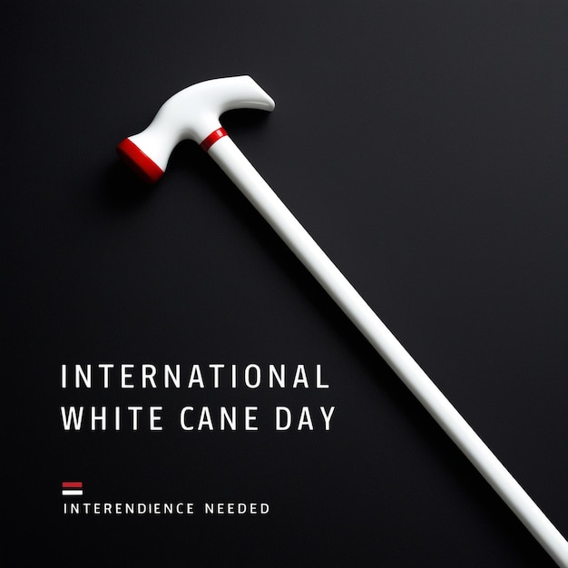 Cane for international white cane day vector art illustration