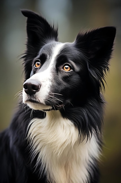 Canine CloseUp Of A Lying Border Collie