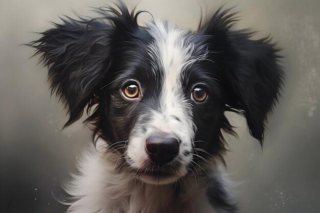 Canine ShortCoated White And Black Dog