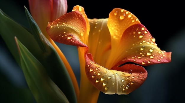 Canna Lily Flower Beautifully Bloomed Generative AI