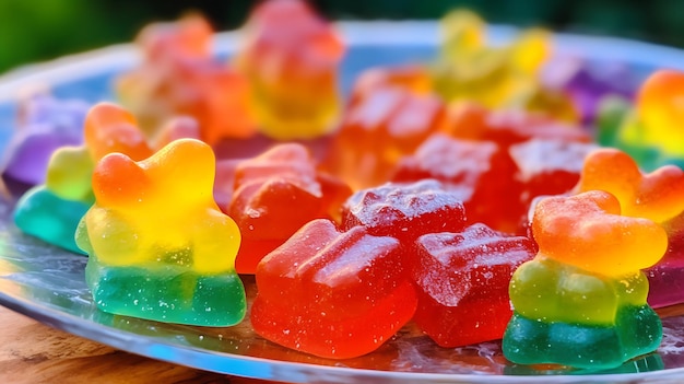 Cannabis CBDinfused rainbow gummy candy edibles