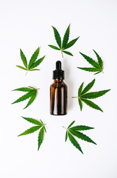 Cannabis essential oil in bottle