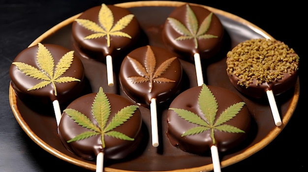 Cannabis infused chocolate lollipops candy