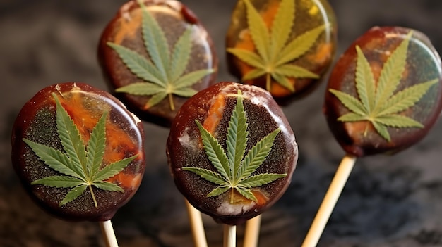 Cannabis infused chocolate lollipops candy