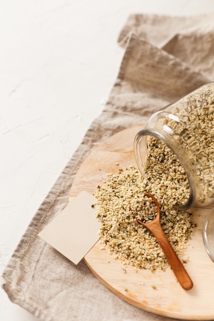 Cannabis kernels in a jar