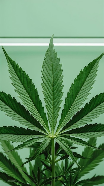 Cannabis marijuana leaf closeup