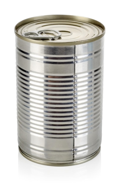 Canned food for animals isolated on a white background