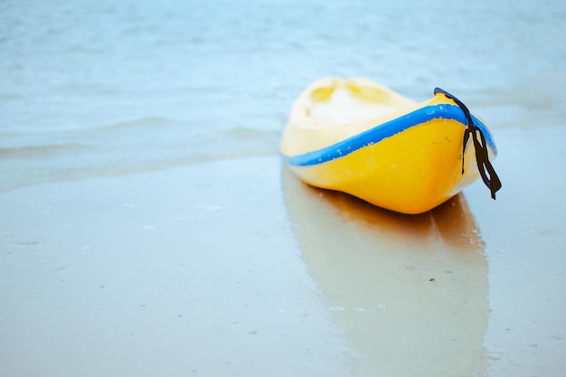 Canoe on a beautiful beach.