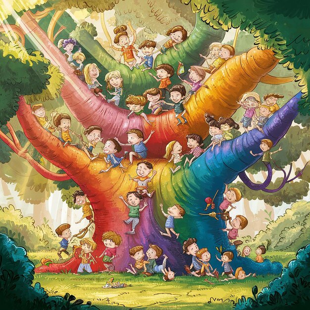 A Canopy of Colors Childrens Day Illustration