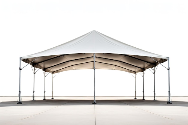 A Canopy of Protection A White Tent Stands Tall Against a Clear Sky on a Clear PNG or White Background