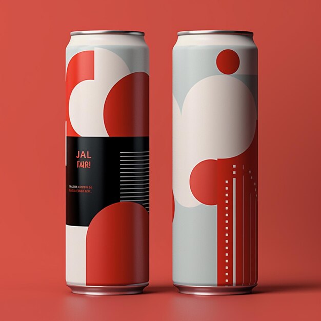 Cans of soda drink on a red background 3d rendering