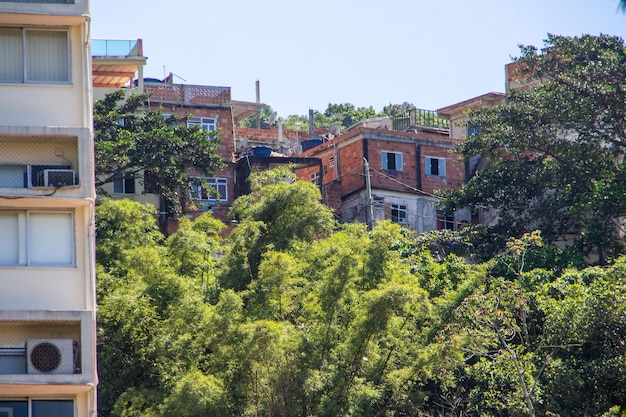 Cantagalo Hill seen from the Ipanema neighborhood in Rio de Janeiro