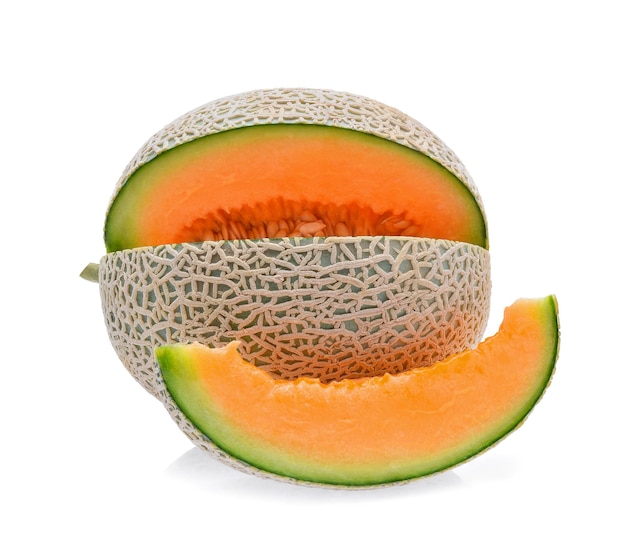 Cantaloupe melon isolated on white background