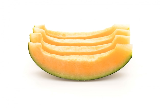 cantaloupe melon on white