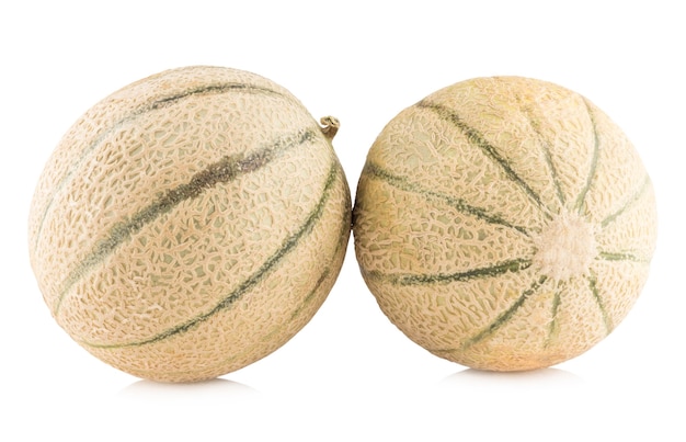 Cantaloupe melons isolated on white background