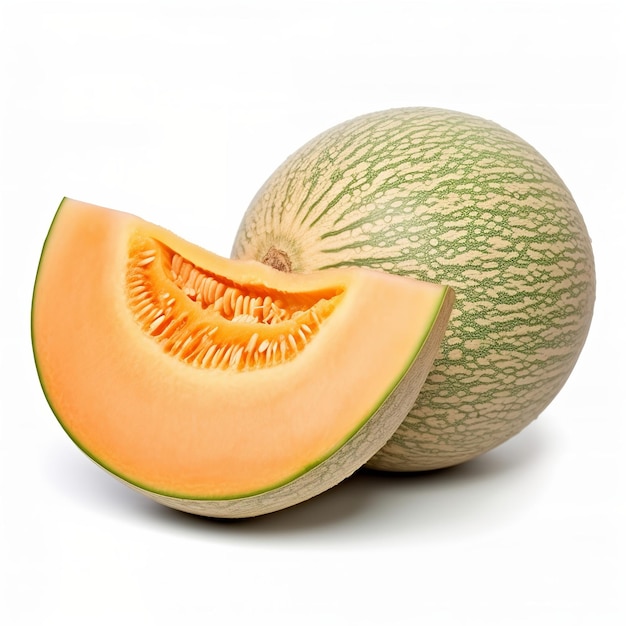 cantaloupe white background isolated