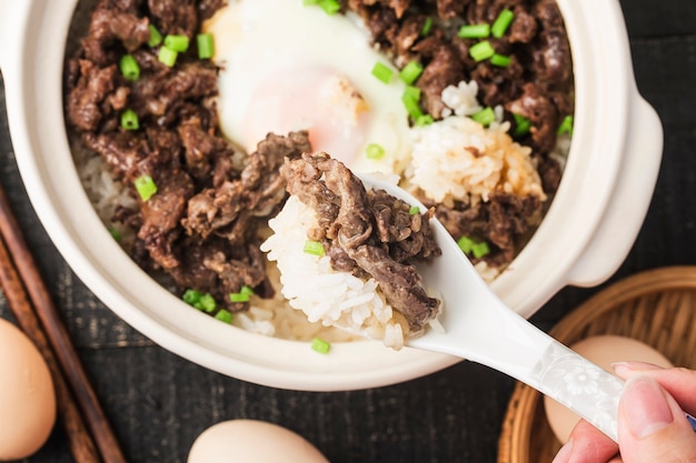 Cantonese style rice with beef