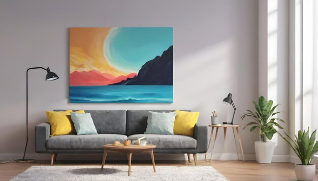 A canva painting in the room