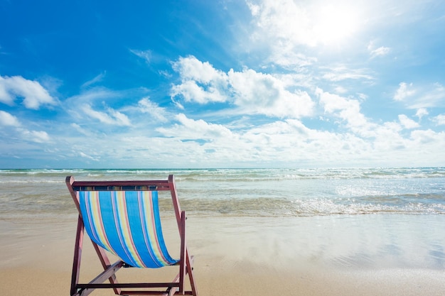 Canvas chair on the beautiful beach