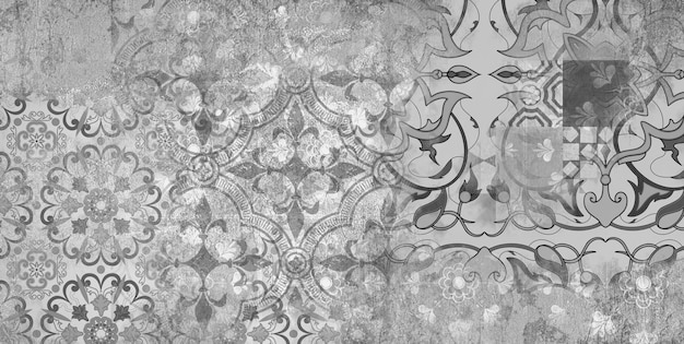 canvas texture background with islamic pattern the patterns on vintage floor Old gray rusty