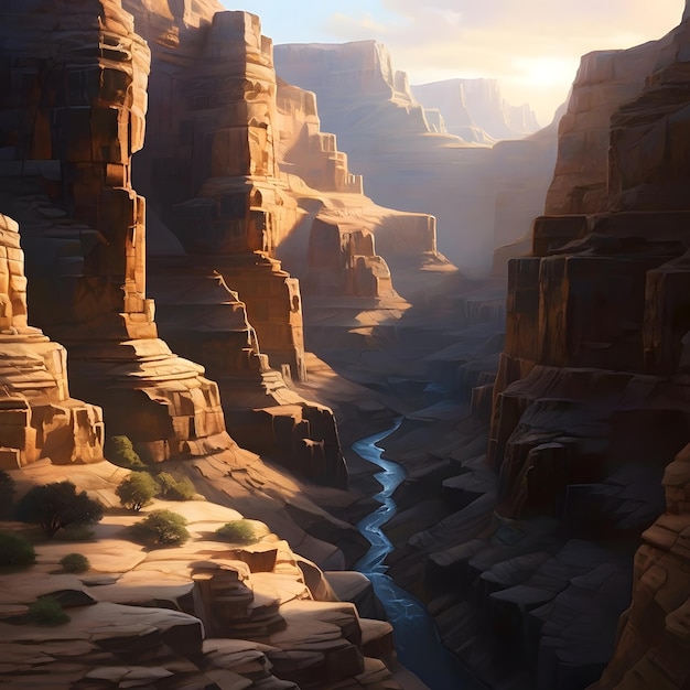 Canyon Depths at Dawn