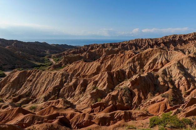 Canyon in Kyrgyzstan Multicolored canyon Fairy Tale Kyrgyzstan mountains IssykKul region Charyn Canyon