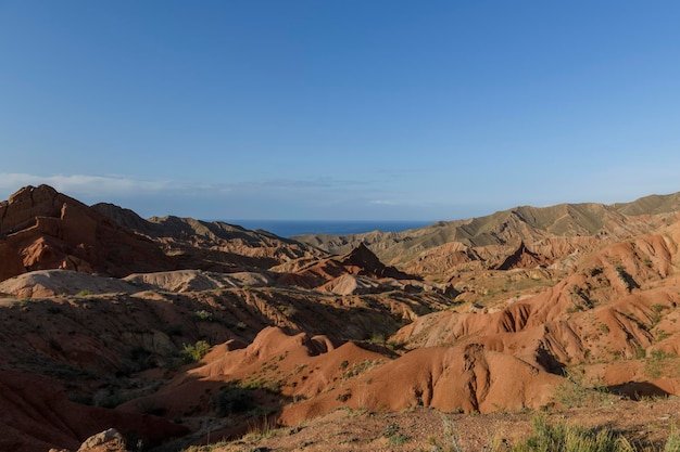 Canyon in Kyrgyzstan Multicolored canyon Fairy Tale Kyrgyzstan mountains IssykKul region Charyn Canyon