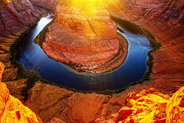 Canyon national park Scenic Horseshoe Bend canyon on Colorado River in Arizona USA