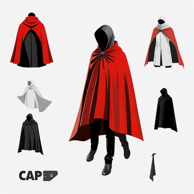 Photo cape vector set white background isolated a high quality