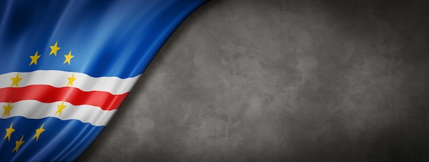 Cape Verde flag on concrete wall