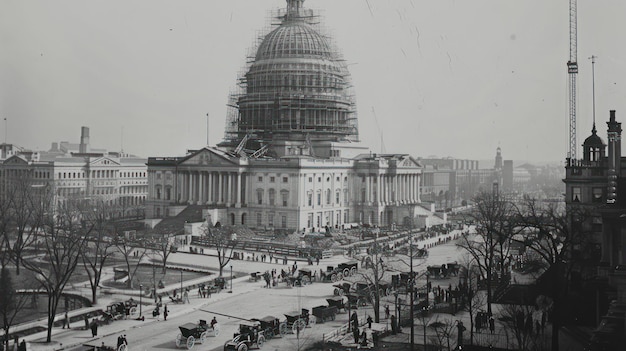 Photo the capitol building under construction