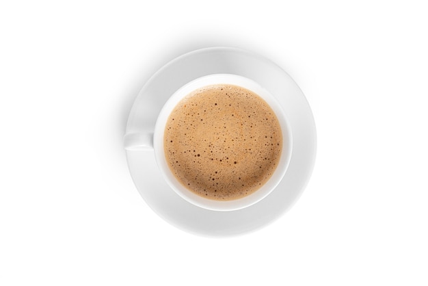 Cappuccino isolated on a white background. Dalgona coffee. Coffee foam. Latte coffee. High quality photo