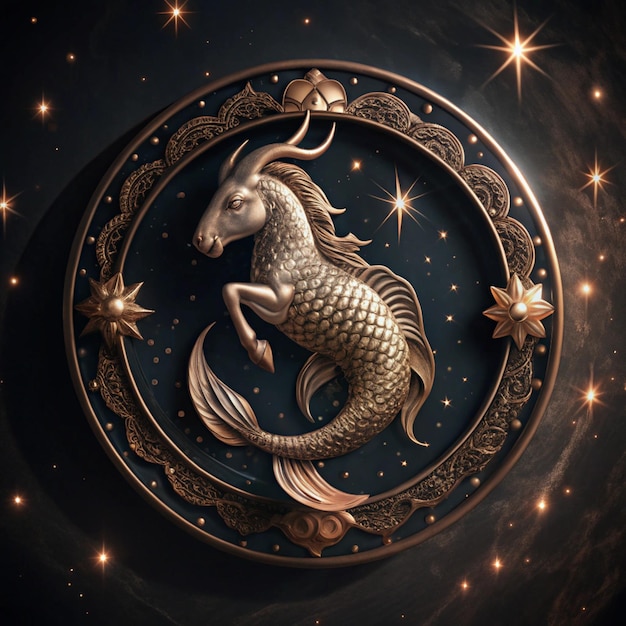 Photo capricorn zodiac sign astrological horoscope symbol illustration