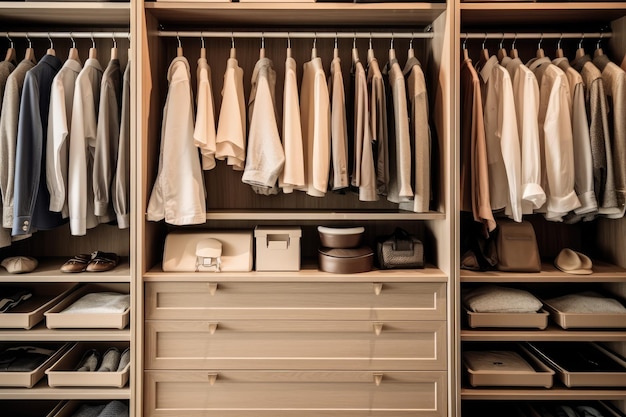 capsule Wardrobe decorated furniture professional advertising photography AI Generated