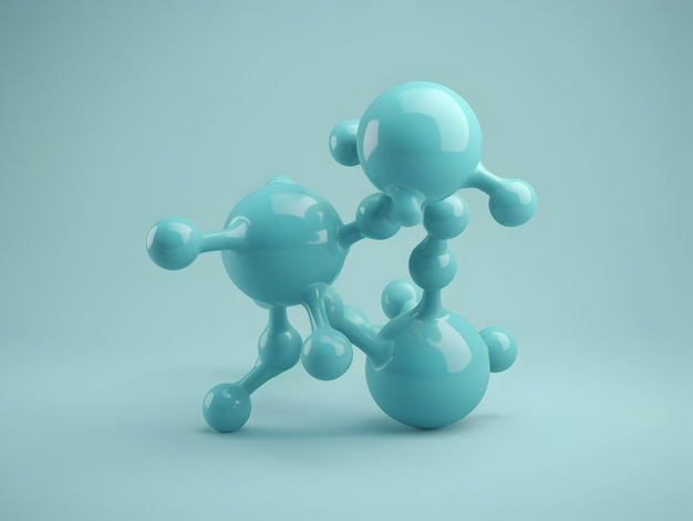 Photo captivating 3d of a blue molecular structure in a scifi inspired background