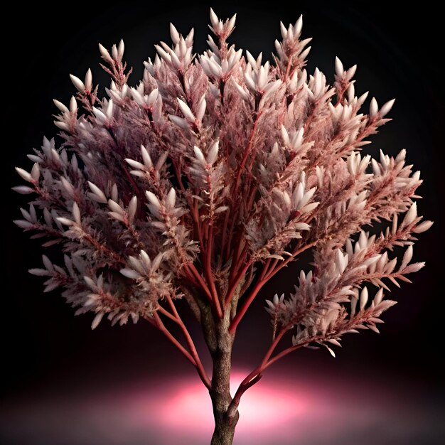 Photo a captivating 3d illustration of an arctic willow rendered with intricate detail