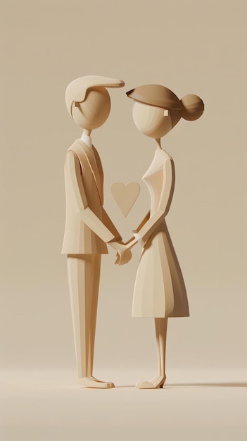 Photo captivating 3d illustrations of romantic gestures such as holding hands exchanging vows or gazing into each others eyes