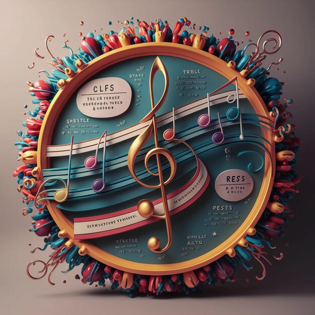 Photo a captivating 3d rendered educational poster of world music day