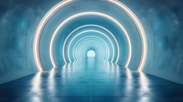 Captivating 3D Tunnel of Abstract Architectural Elegance and Futuristic Simplicity