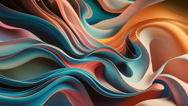 A captivating abstract artwork a vibrant color palette with flowing liquidlike forms AI Generate