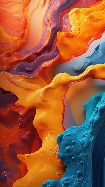 Captivating Abstract Design with Fluid Organic Shapes and Vibrant Color Scheme AI Generated